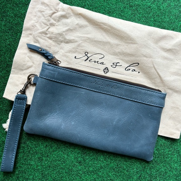 Nena & Co The Perfect Clutch- Mexico Collection- Full Leather- Typhoon - Picture 1 of 6